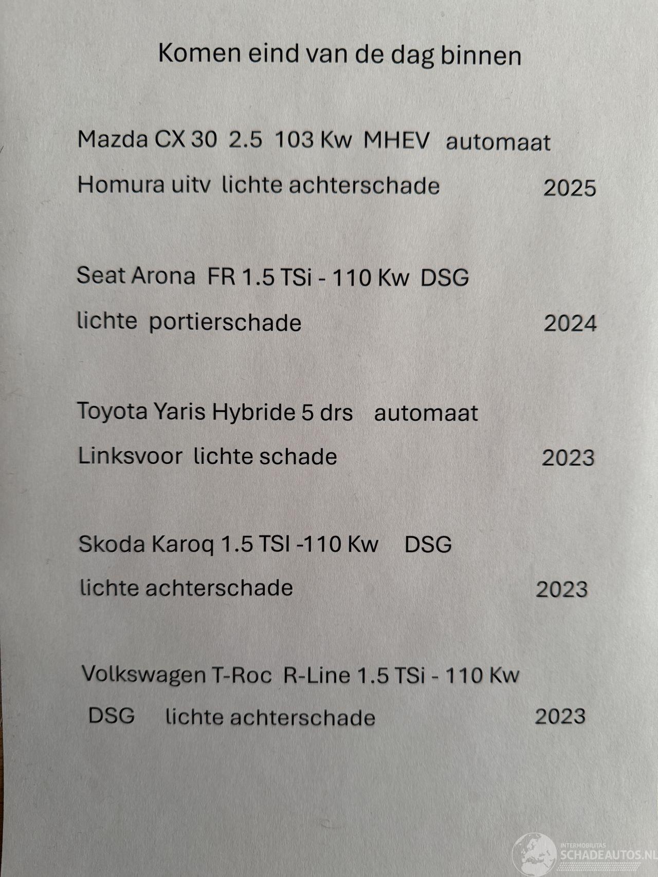 Mazda CX-30 2.5  - 103 Kw MHEV. Automaat Homura