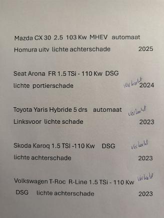 Coche accidentado Mazda CX-30 2.5  - 103 Kw MHEV. Automaat Homura 2025/9