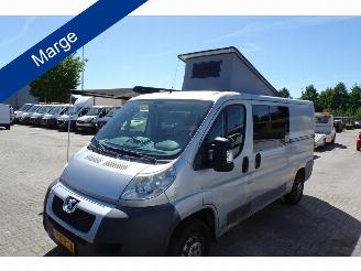 krockskadad bil camper Peugeot Boxer peugeot boxer buscamper met hefdak draai stoel 2 x schuifdeur clima 2012/8