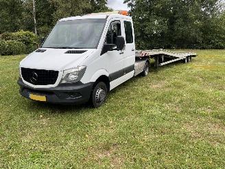 Schade bestelwagen Mercedes Sprinter 519 DUBBEL CABINE MET OPLEGGER AUTOTRANSPORTER 2017/9