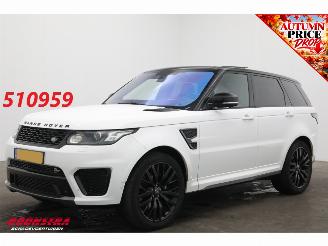skadebil auto Land Rover Range Rover sport 5.0 V8 Supercharged SVR Pano 360° HUD Memory Meridian SHZ LrHZ Carbon 2015/2