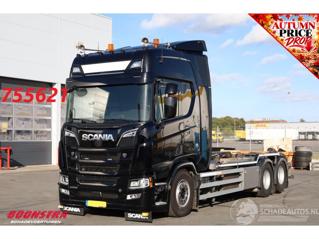 Scania R R530 V8 Facelift Hiab 26t. Full Air ACC Leder 6X2 201.318 km!