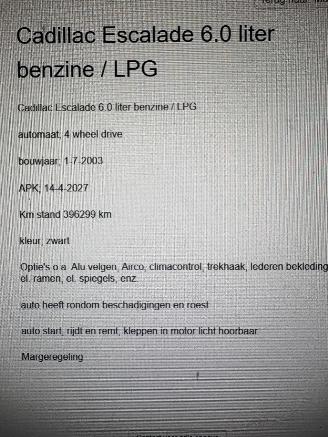 Cadillac Escalade V8 6.0 benzine + lpg 4 wheel drive picture 17