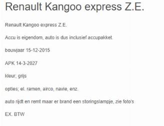Renault Kangoo EXPRESS Z.E. ELEKTRISCHE AUTO picture 22