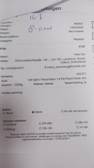 Uttjänta bilar auto Volkswagen Golf Golf V (1K1) Hatchback 1.6 FSI 16V (BLP) [85kW]  (10-2003/07-2008) 2004