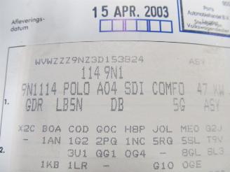 Volkswagen Polo (9n1/2/3) hatchback 1.9 sdi (asy)  (09-2001/06-2005) picture 5