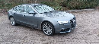 damaged passenger cars Audi A5 A5-Sportback 2.0-TDI Automatik Navi Xenon Led Climatecontrol CruiseControl Stoelverwarming Lichtautomaat Regensensor Trekhaak Parkeersensoren 18-inch Audi velgen 2016/2