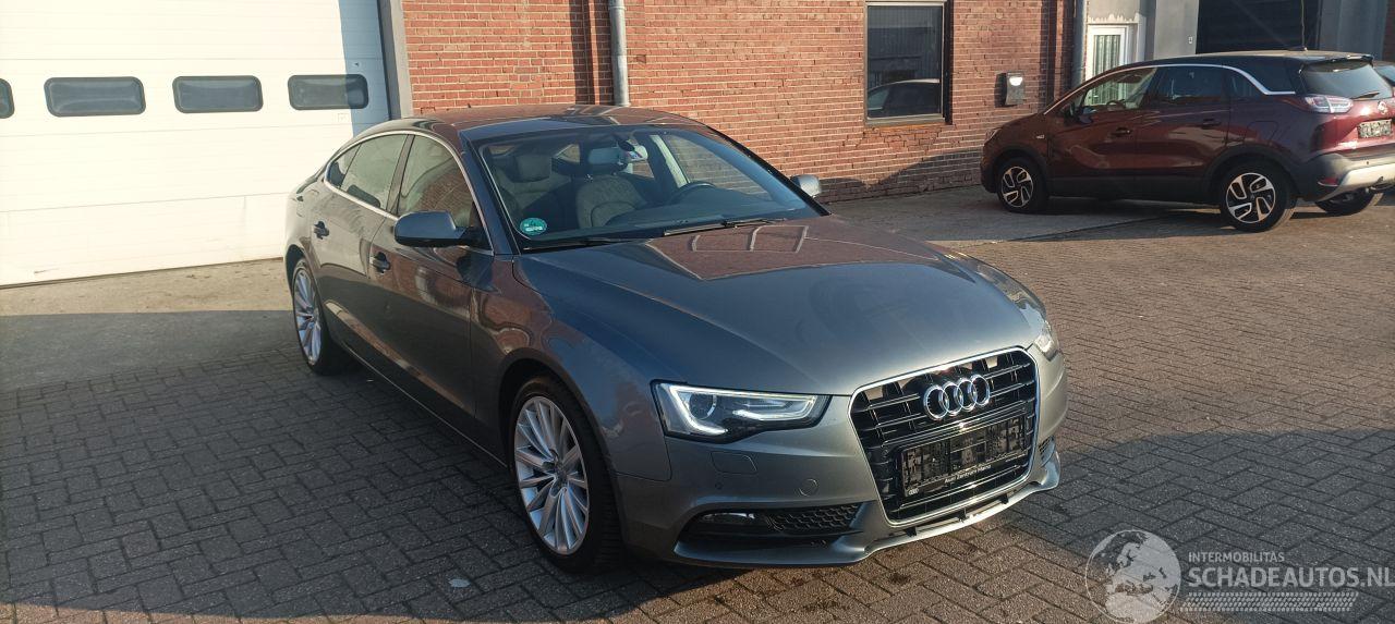 Audi A5 2.0-TDI Automatik Navi Led Climatecontrol CruiseControl Stoelverwarming Lichtautomaat Regensensor Lichtautomaat Mistlampen Afneembare trekhaak Parkeersensoren 18-inch velgen